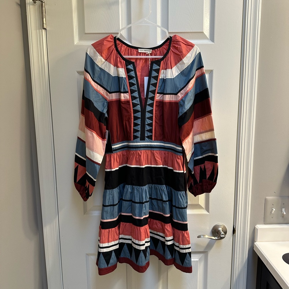 Ulla Johnson Mika Patchwork Dress in Rose - Size 4